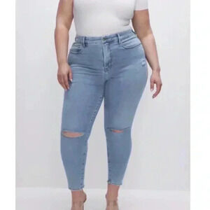 Good american GOOD WAIST SKINNY CROPPED JEANs size 32 plus